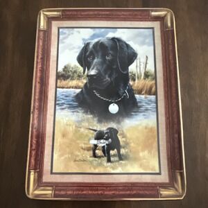 Franklin‎ Mint Black Labrador Retriever "News Hound" Plate #HA1709